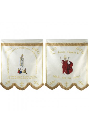 Banner ch-10 -VORDERSEITE- Johannes Paul II./ Unsere Liebe Frau von Fatima