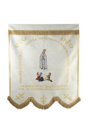 Bannière de l'église Jean-Paul II/Notre-Dame de Fatima (Ch-10) - LE DEVANT