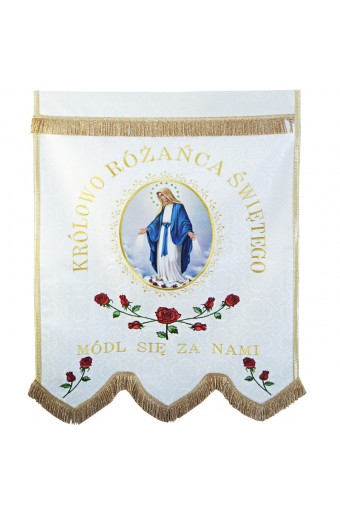 Bannière de l'église CH-12 - LE DEVANT - « Reine du Saint Rosaire »