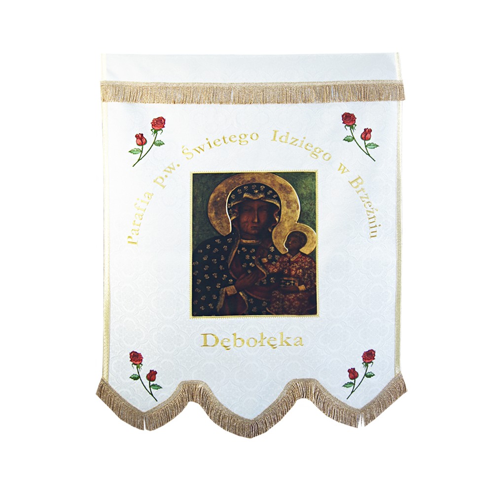 Church Banner CH-12 -THE BACK - "Queen of the Holy Rosary"